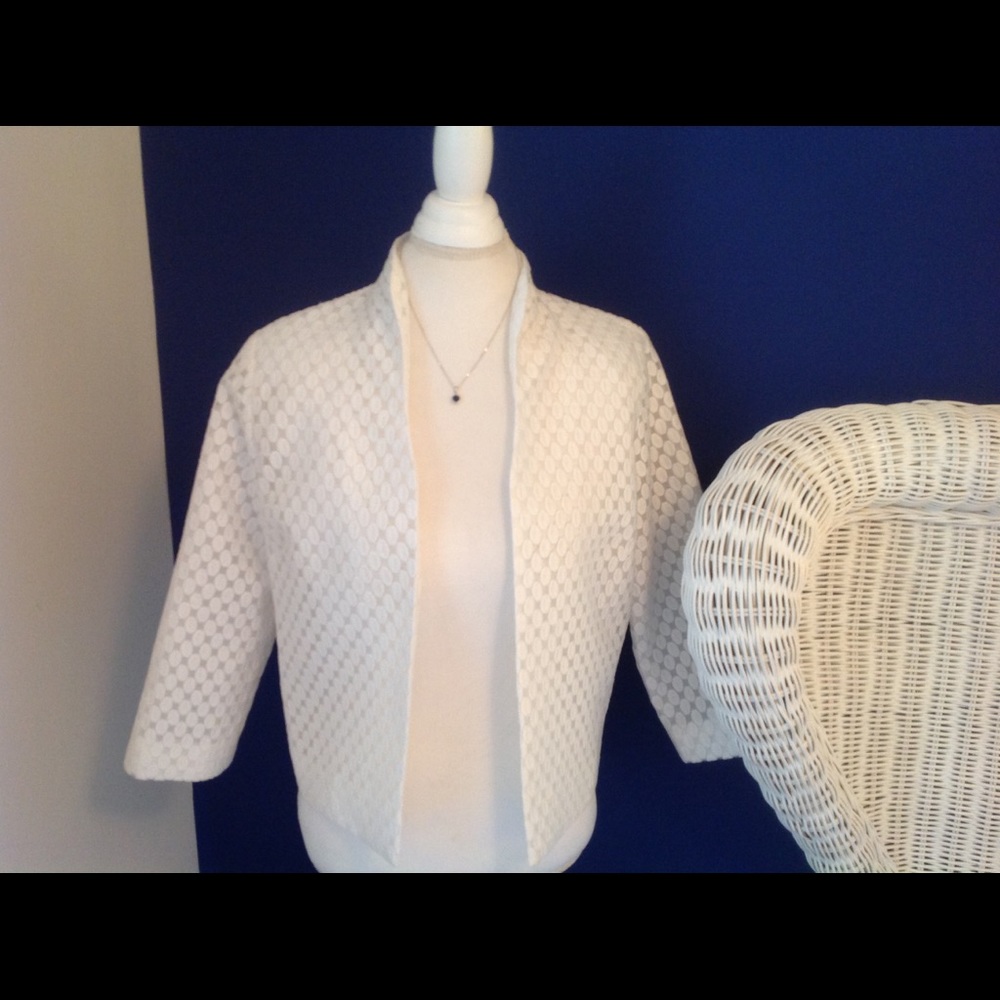 Vintage Connie Roberson White Silk Jacket View 4